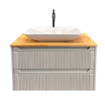 İtalza Beyaz Çizgili Aynalı Banyo Dolabı